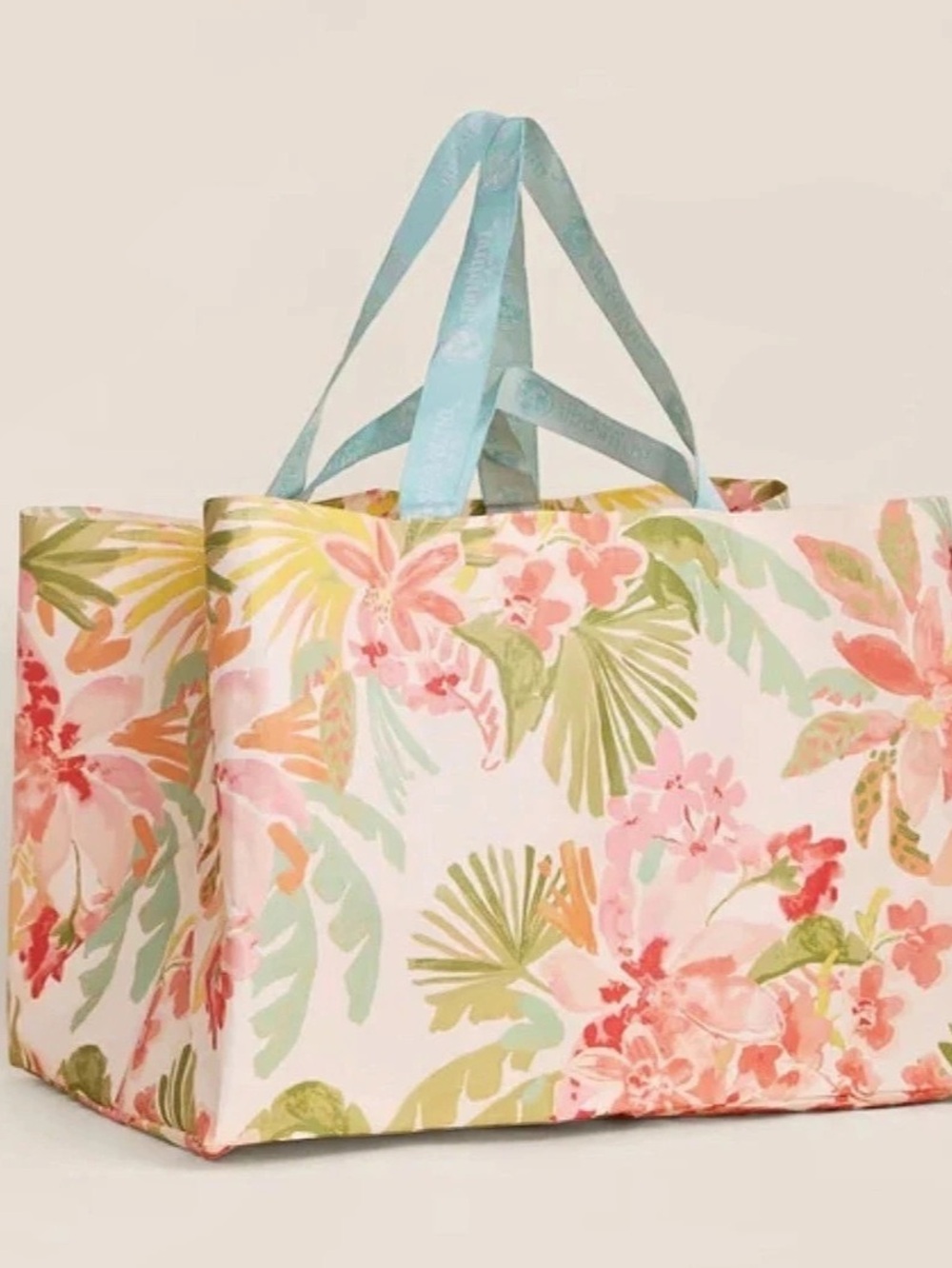 Spartina 449 Shopping Bag Castillo Tropical Floral in Pink & Green